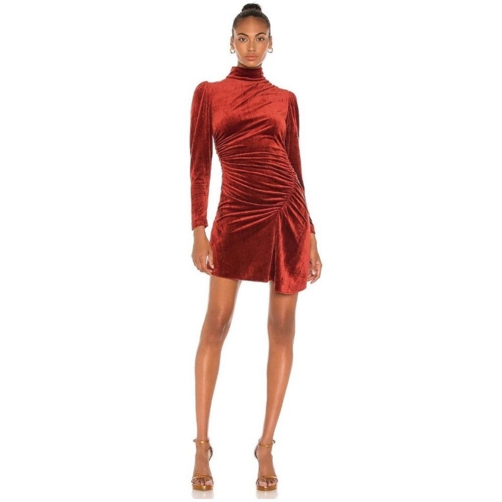 A.L.C. Marcel Sumac Ruched Dress Size 12 NWT